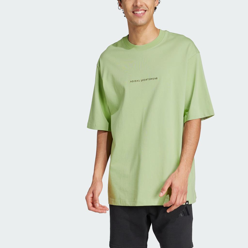 Adidas Sportswear Codes Doodle Camp Casual Round Neck Short Sleeve T-Shirt Men T-Shirts Magical-Yellow-Green JJ3970