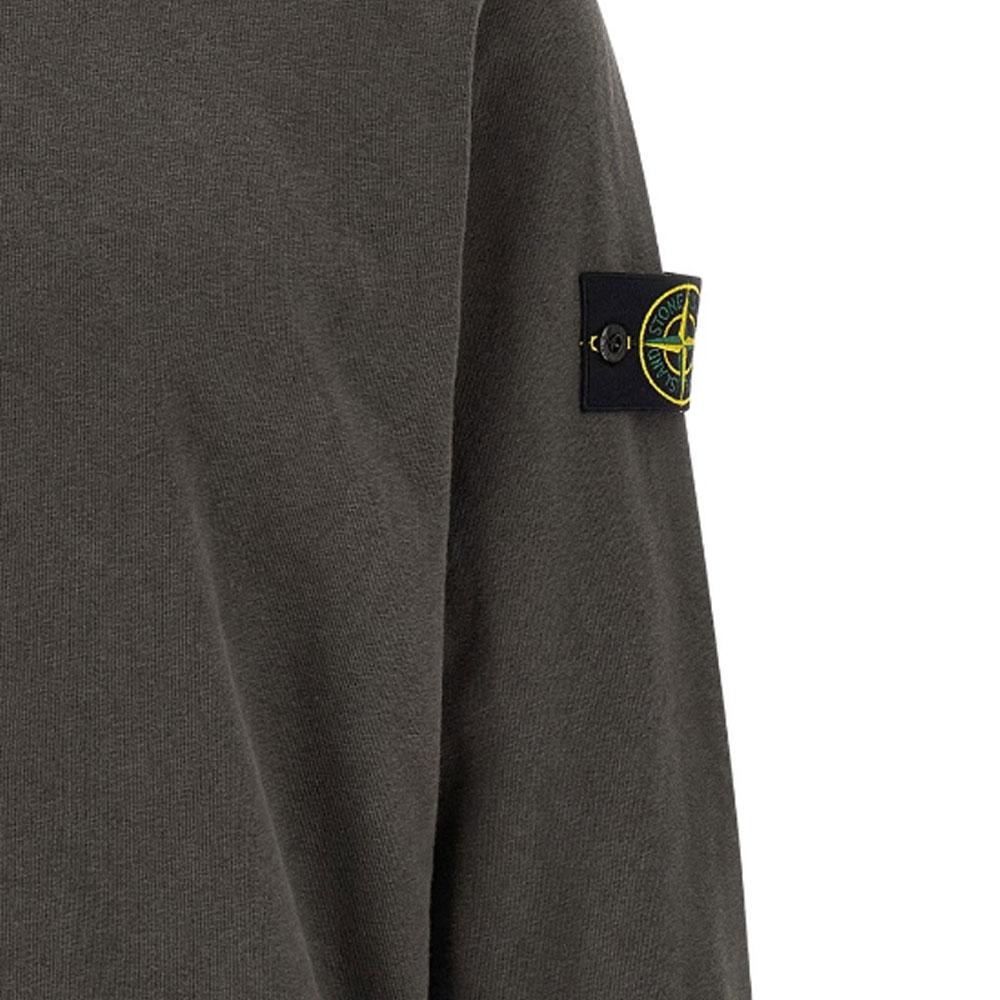 STONE ISLAND Solid Color Crew Neck Ribbed Long Sleeve Sweatshirt Men Sweatshirt L1S156100034S0060V0165