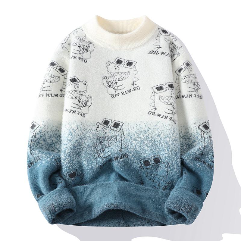 

«Новый толстый свитер из искусственной норки для мальчиков на осень и зиму — теплая молодежная нижняя рубашка» 4XL (max 180 jin)