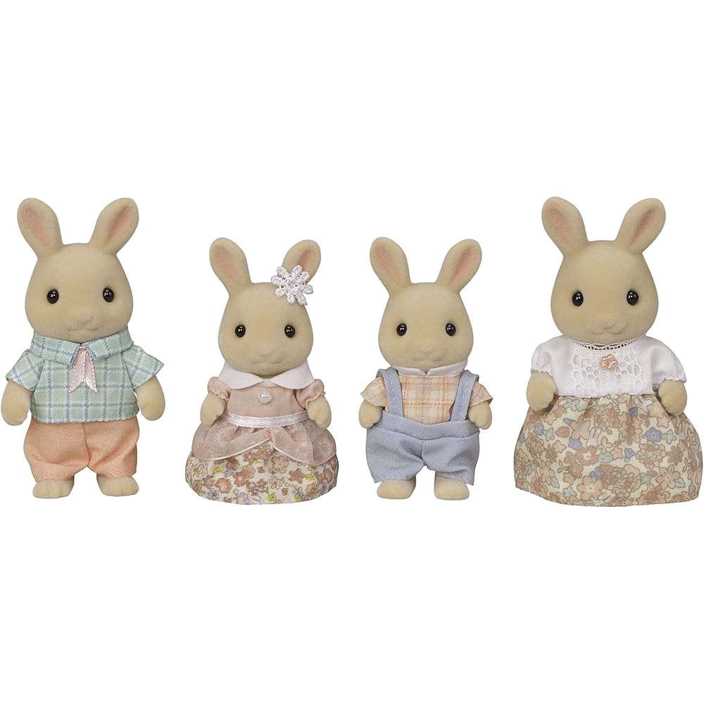 

Sylvanian Families Milk Rabbit Family Doll Set FS-47 for Ages 3 and Up Toy House