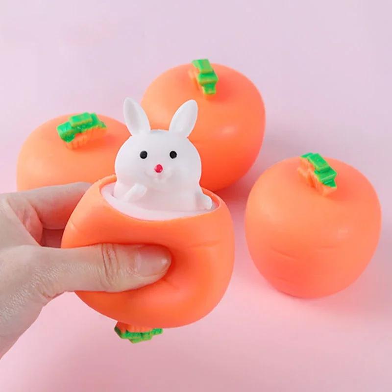 

Cute Carrot Rabbit Squishy Toy, Hidden Bunny Pop-Up Squeeze Ball, Funny Stress Relief Toy United States