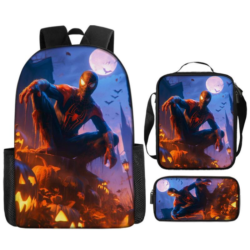 Spider-Man Backpack Set for Kids Toddler Halloween Backpack 3 Piece School Bag Street Style