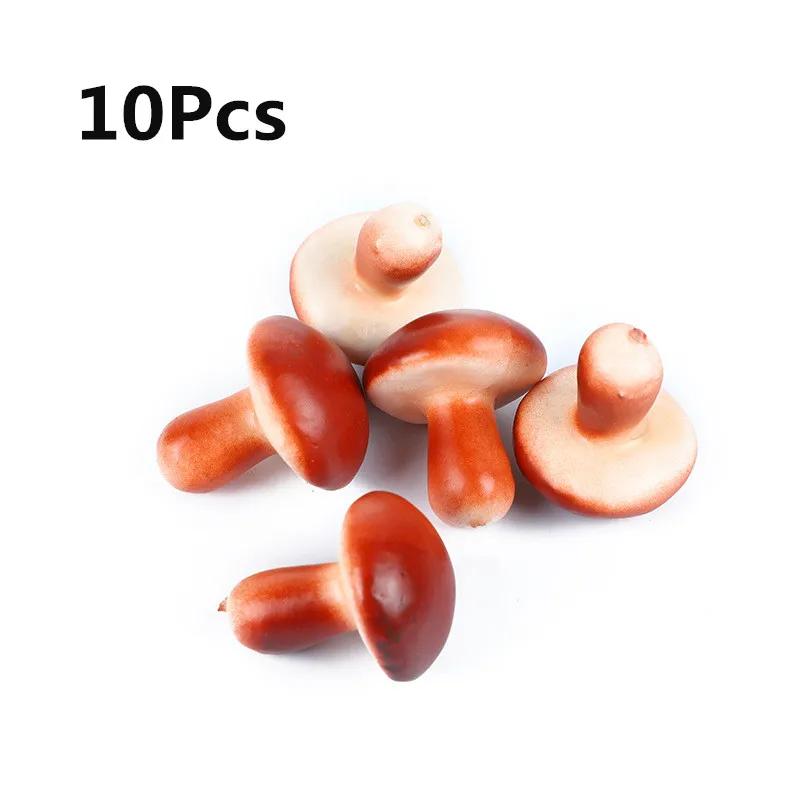 10Pcs/Lot 4cm Mini Fake Mushroom Simulation Fruit and Vegetable Bonsai Ornaments Home Holiday Decoration Photography Props