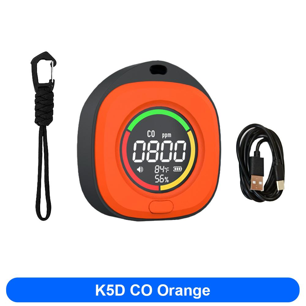 FMAi K5 Carbon Monoxide Detector Accurate detection LED Screen Portable Travel Rechargeable CO and CO2 Detector with alarm sound