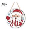 Warm Atmosphere Wall Art Decor Christmas Wooden Pendant, Decorative Reindeer/Santa Claus/Gnome Pattern Hanging Sign, Welcome Sign with Weather