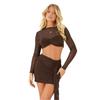 Missy Empire Womens/Ladies Mesh Top & Skirt Set