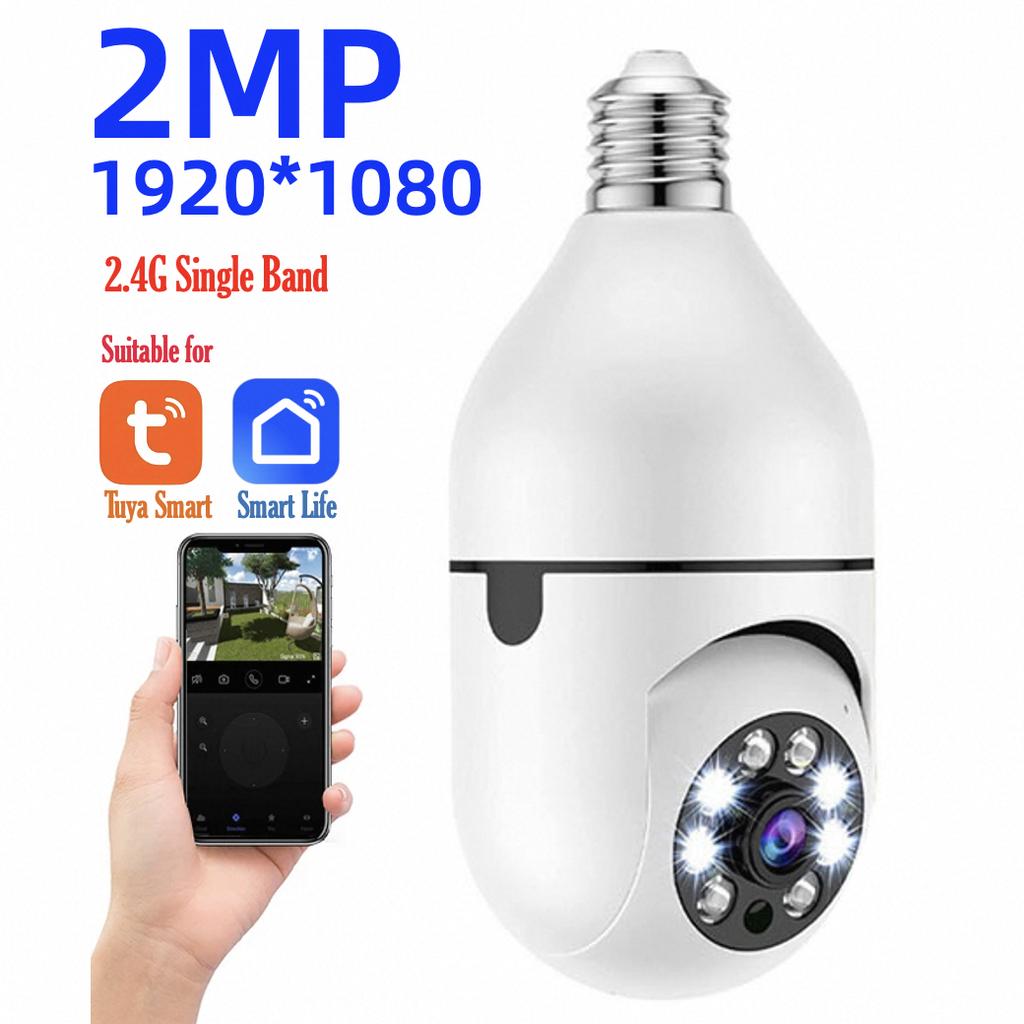 Tuya 3MP/2MP 5G Dual-band Bulb Camera Automatically Tracks Bidirectional Audio Indoor Full Color Night E27 IP Camera Smart Home