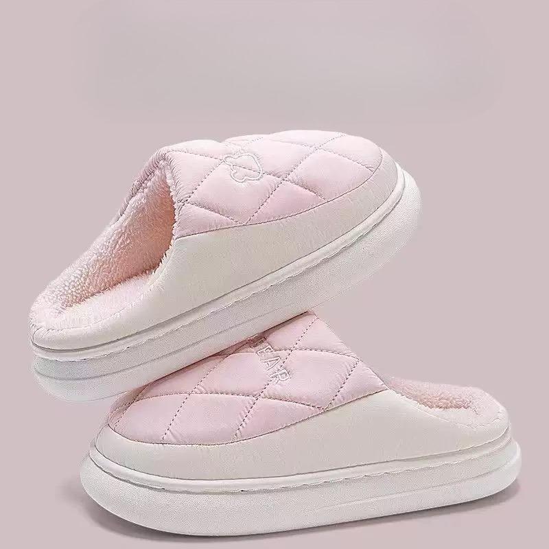 

Женские Мужские Толстая Мягкая Подошва Домашние Тапочки Бытовые Плюшевые Тапочки Противоскользящие Теплые Тапочки Для Помещений Зимняя Обувь для Пары 40-41 розовый