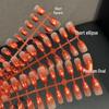 Rote Farbverlauf Katzenauge Tragbare Nagelspitzen mit Glasperlen - High-End Aufhellendes Finish, Vorgefertigt, 30 Stück