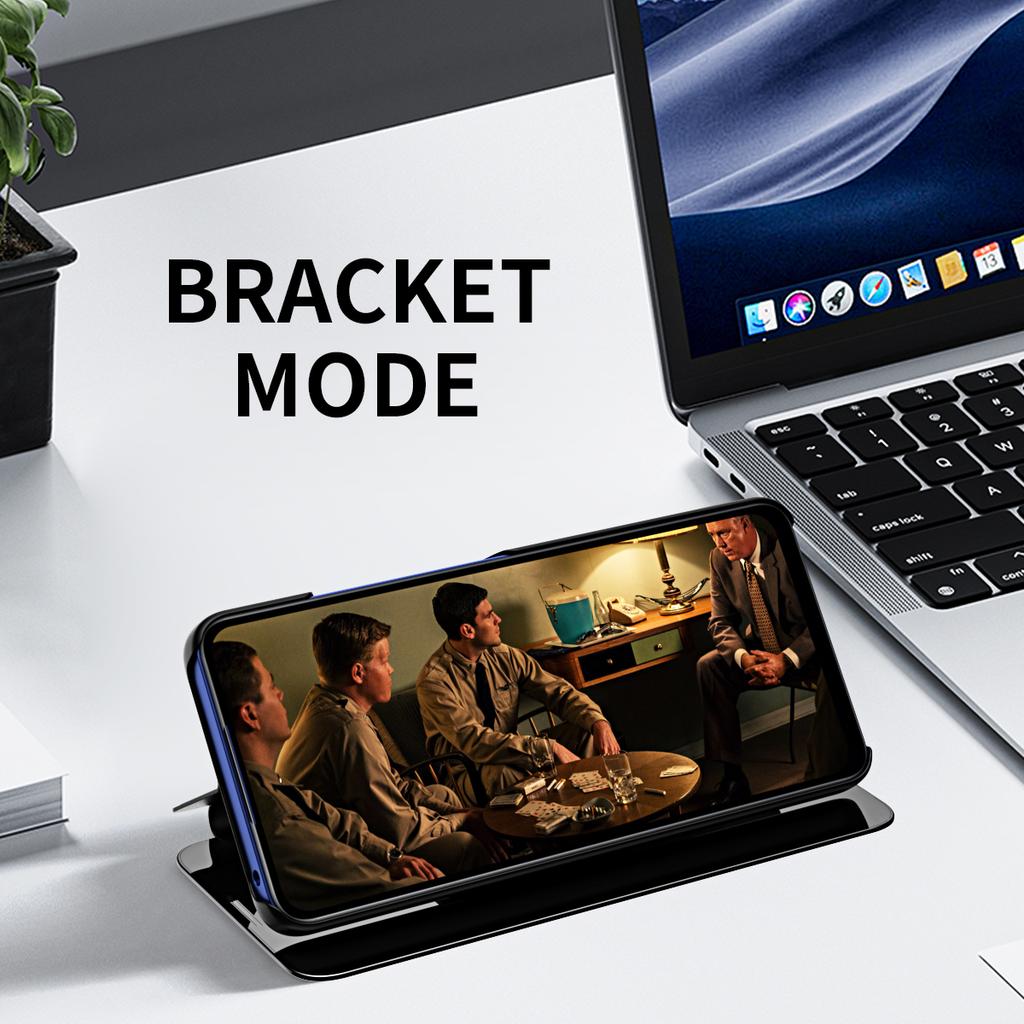 Pouzdro Redmi Note 14 Pro Mirror Flip Stand Case Pouzdro Pro Xiaomi Redmi Note 13 14 12 Pro Plus 5G 12S Plná Ochrana Nárazník