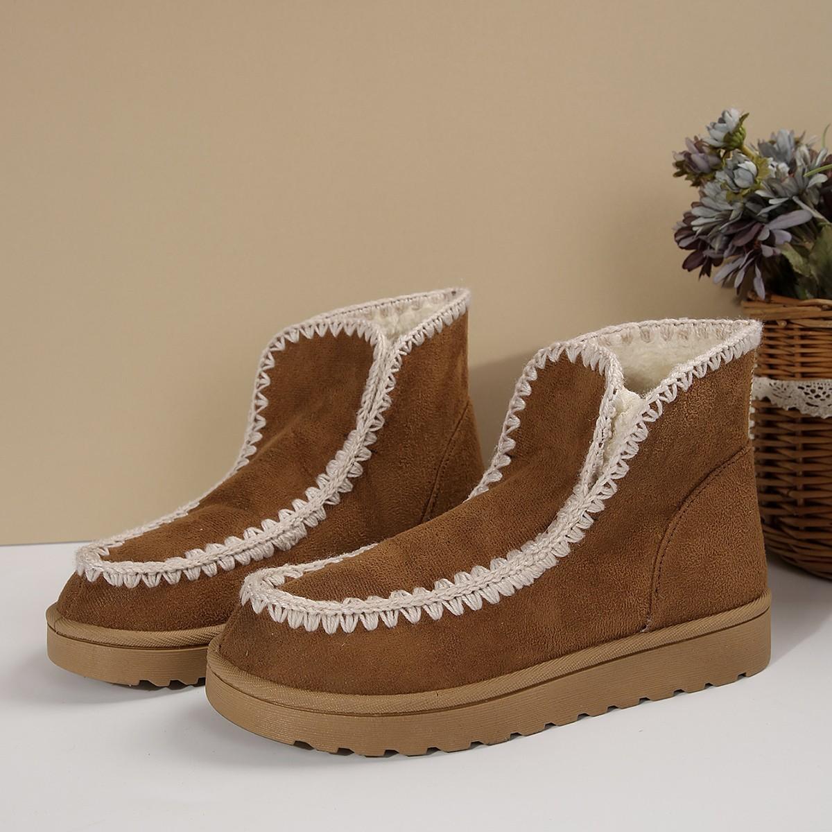 

Зимние теплые на плоской подошве европейские и американские трансграничные сноубутсы, новые женские хлопковые ботинки с бархатной подкладкой и утолщенным голенищем больших размеров для внешней торговли 41