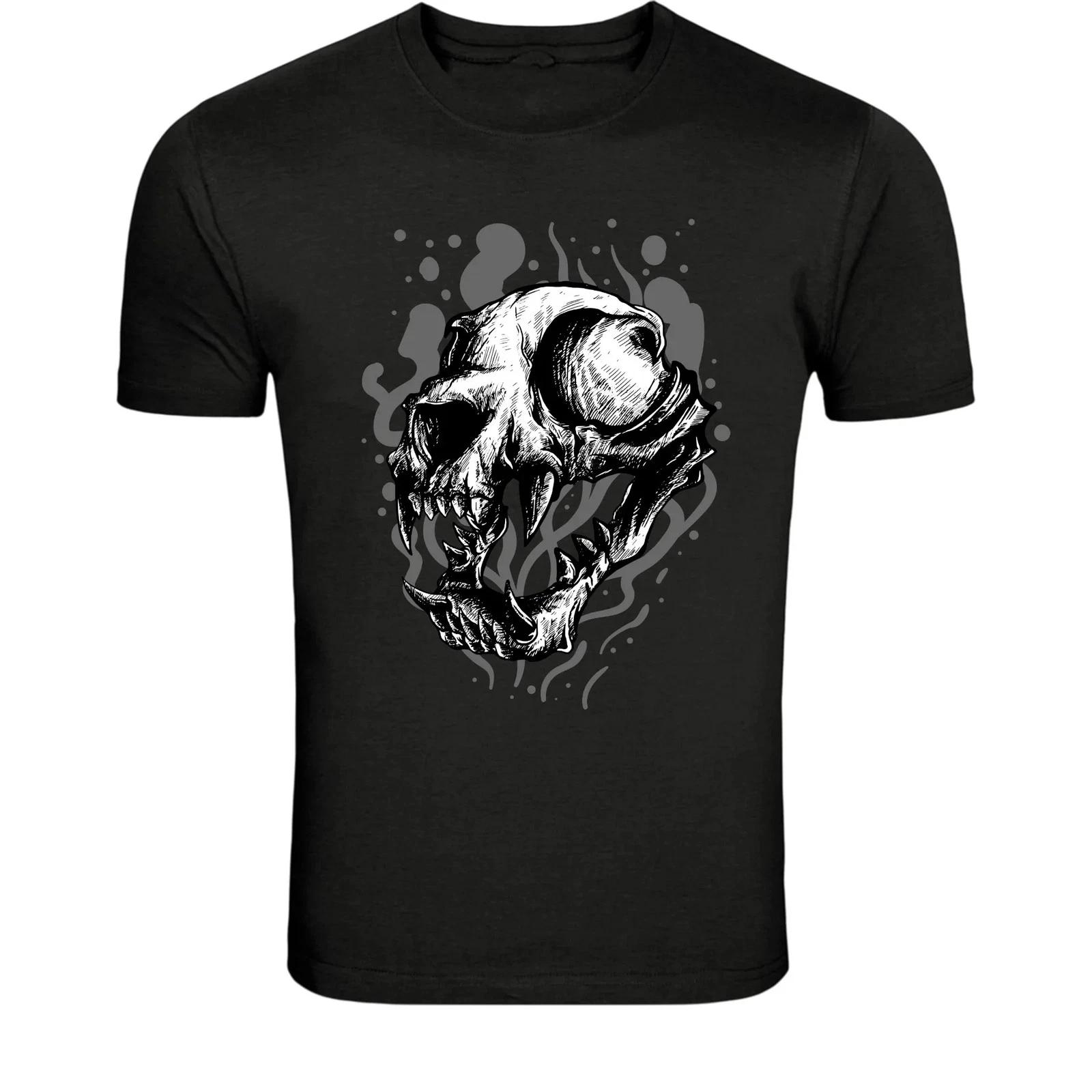 Dark Monster Skull T-Shirt - Gothic Horror Creature Graphic Tee XXL