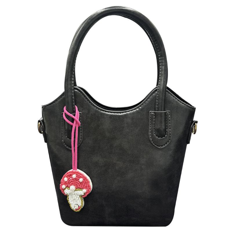 Cute Handmade Mushroom Beaded Bag Charm Colorful Beaded Keychain For Purse Home Decor Hanging Ornaments