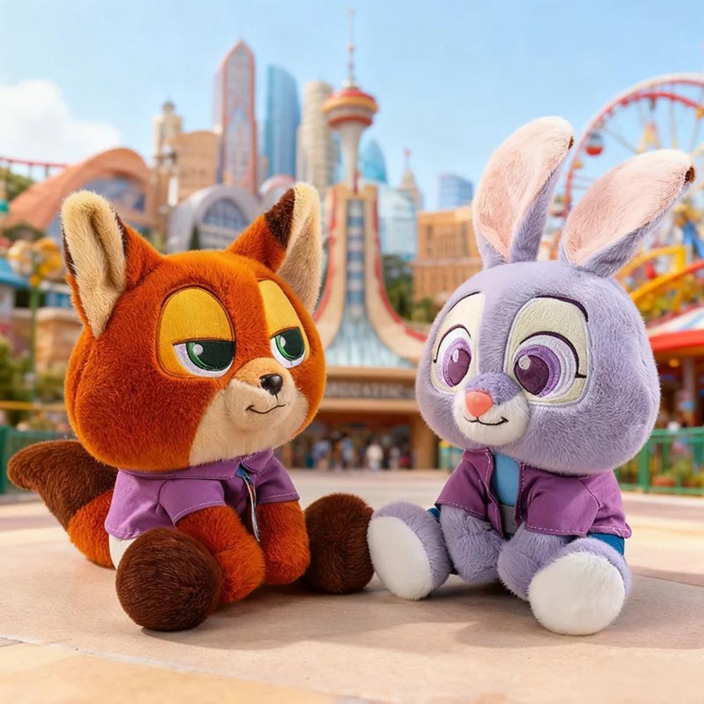 New Cute 35cm Disney Zootopia Series Judy Nick Plush Toy Cartoon Fox Rabbit Stuffed Doll Room Decoration Holiday Xmas Gift