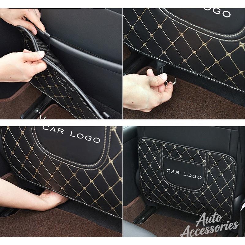 AAAPO1 Car Seat Back Protector Mat Leather Prevent Dirty Anti Kick Pad For BMW X1 X3 X4 X5 F15 F16 G30 7 Series G11 F48 F39 520 525 F30