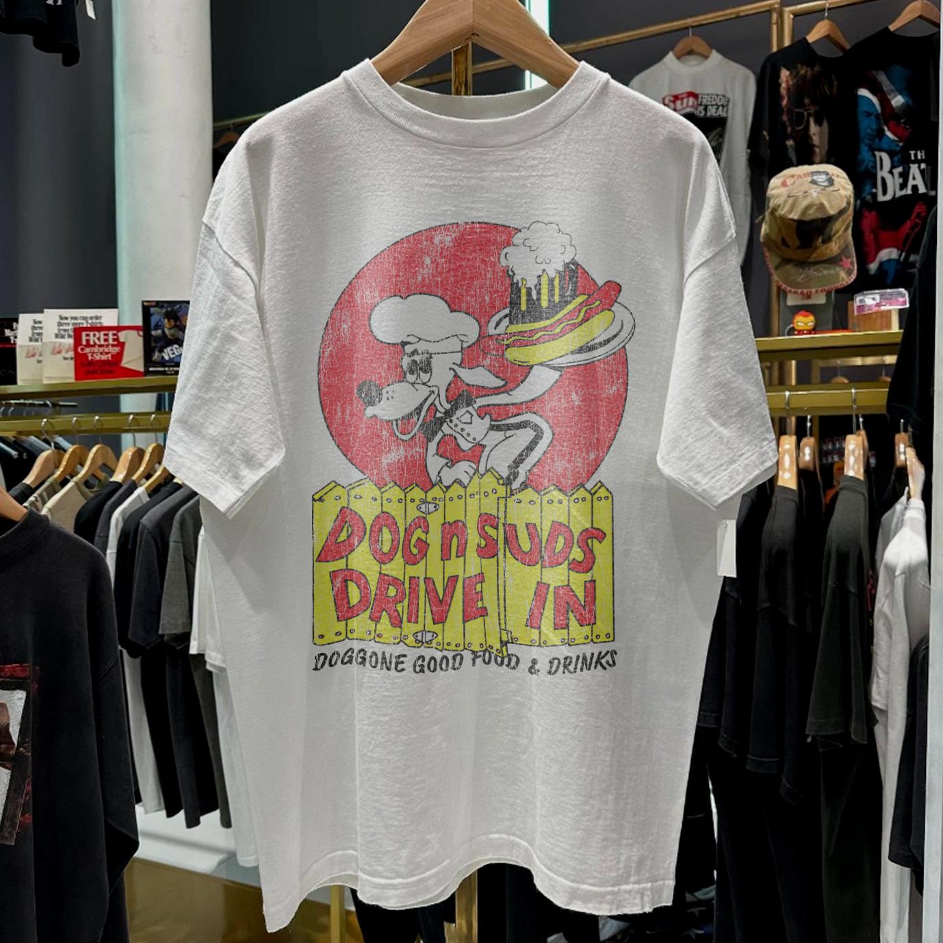 Dog N Suds Drive In Aged T-Shirt White M M