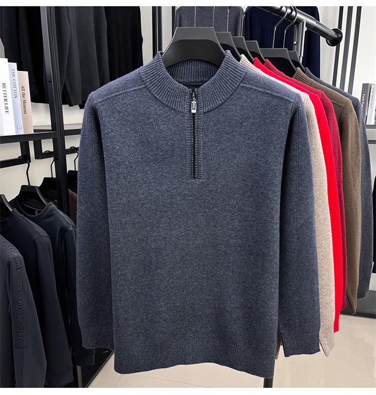 Men's Thick Wool High Collar Sweater - Warm, High Quality Autumn/Winter Knitwear 2025