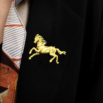 Brooch Pin Retro Enamel Horse Design Badge Clothes Hats Bags Scarves Collar Lapel Brooch Artistic Accessory