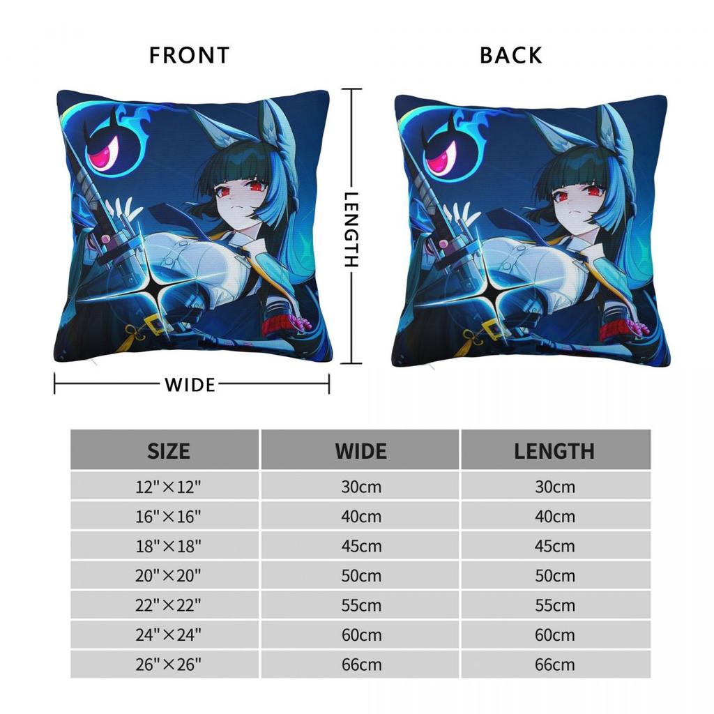 Zenless Zone Zero Ellen Joe Square Pillowcase Polyester Linen Velvet Printed Decorative Throw Pillow Case Sofa Seater Cushion