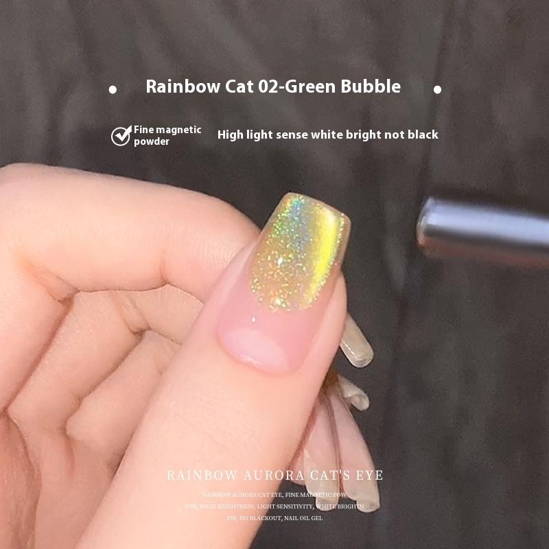 Cat's Eye Nail Polish Glue Burst Colorful Glass Beads Small Light Bulb High Density Spar Nail Polish
