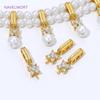 5.2mm*19mm 18K Gold Plated Brass Pendants Bail with Pearl Mounting Accessories,Bails For Jewelry,DIY Jewelry Making Findings