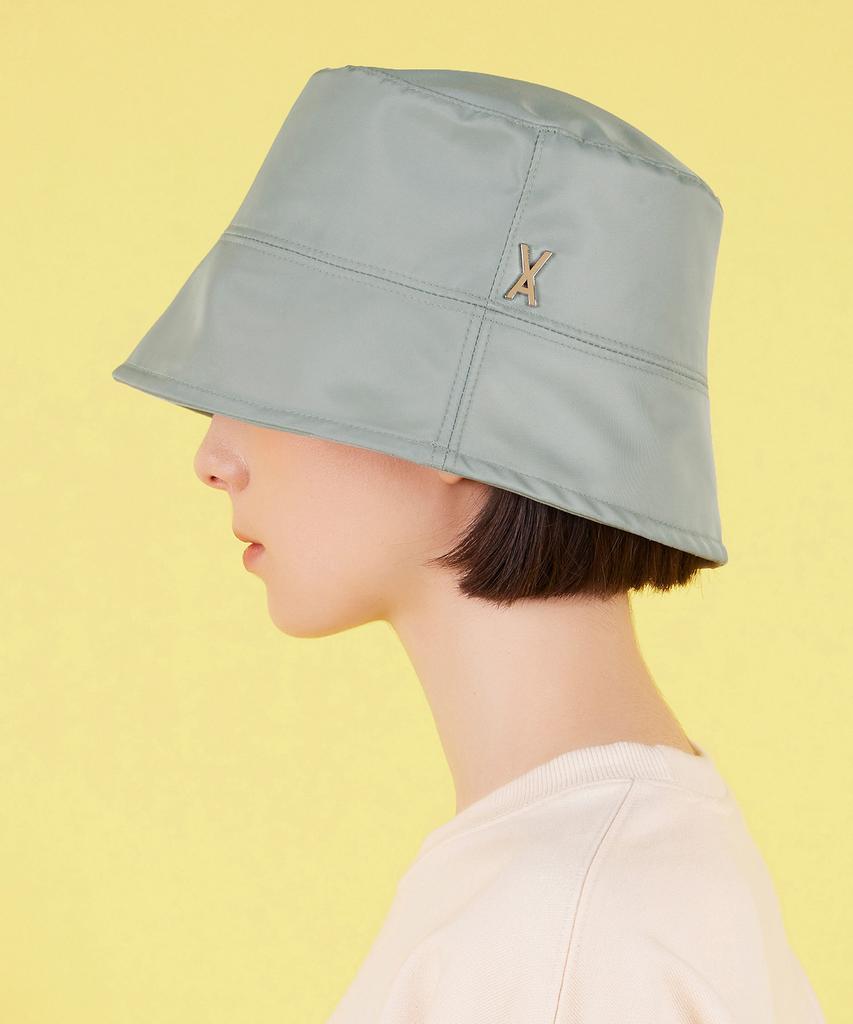 Bajal Studded Drop Oversized Poly Bucket Hat Mint