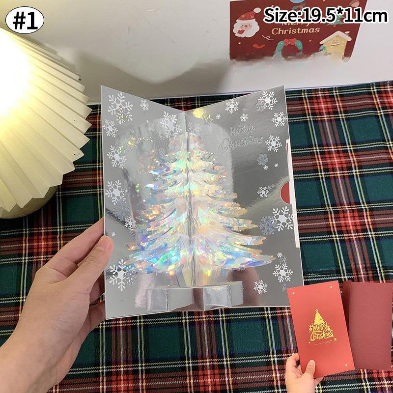 

3D Рождественская елка Поздравительные открытки Декор рабочего стола Рождественская вечеринка Pop Up Открытка Открытка для детей 2025 Новый год Украшения для дома Товары As picture