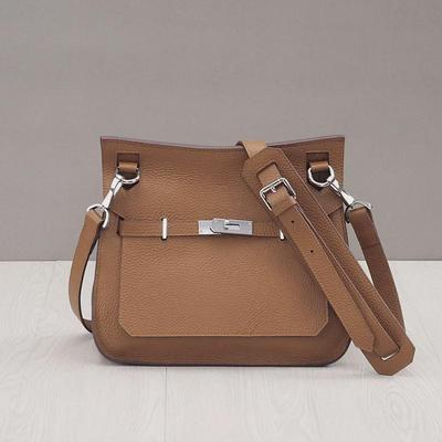 Borsa in Pelle Platinum Lock - Pelle Bovina Grana Litchi Stile Spalla e Messenger