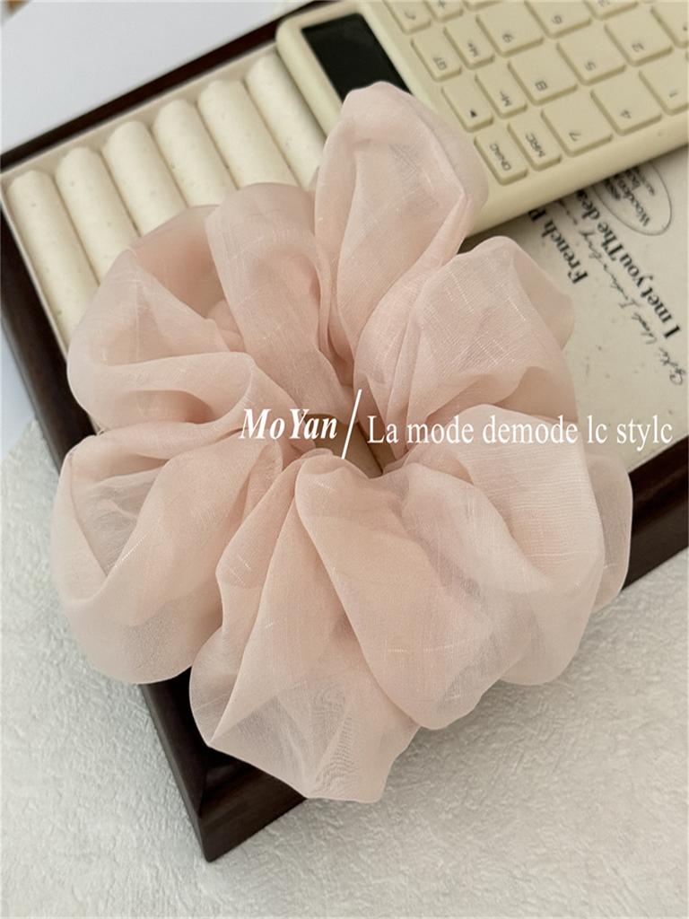 Sweet and Gentle Chiffon Yarn Large Intestine Hair Ring, Feminine Ponytail Head Rope, Fashionable Ball Hair Rope, Rubber Band