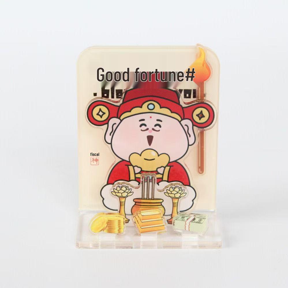 Татхагата Танский монах Молитвенный светящийся магнит и Фигурка Бога богатства: Настольный стабилизатор эмоций