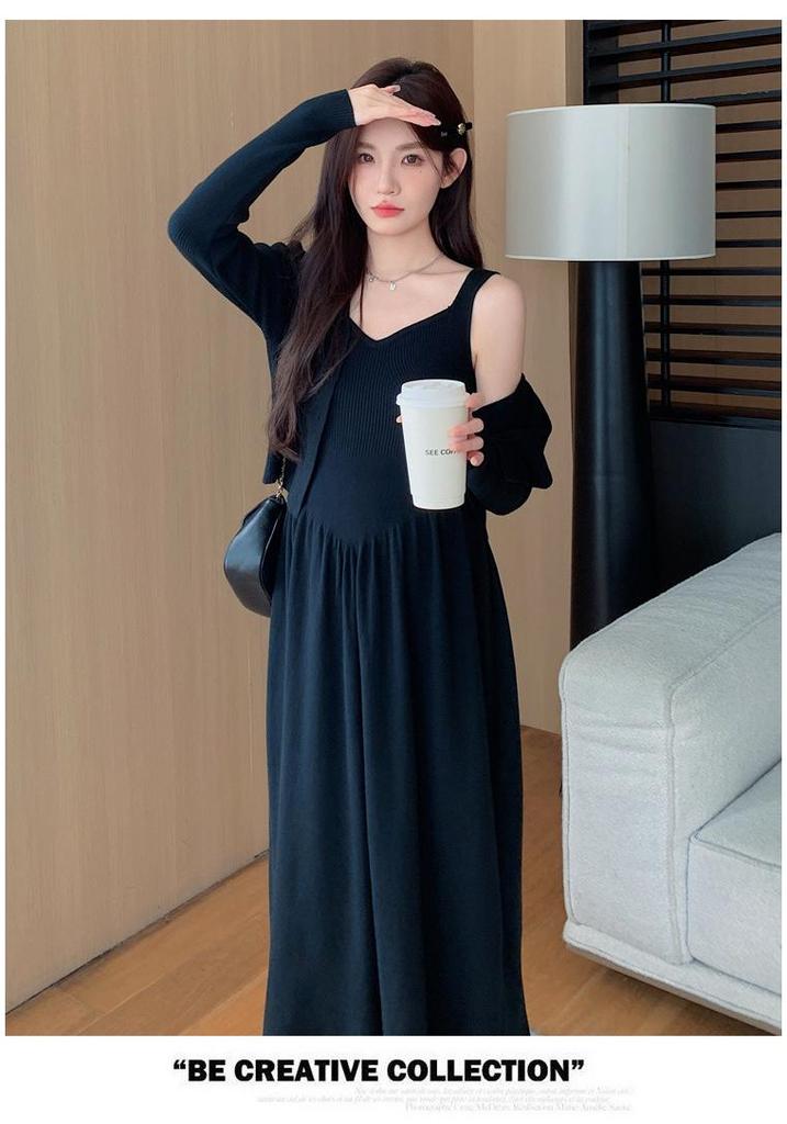 2026 Spring Knit Vest and Dress Two-Piece Set