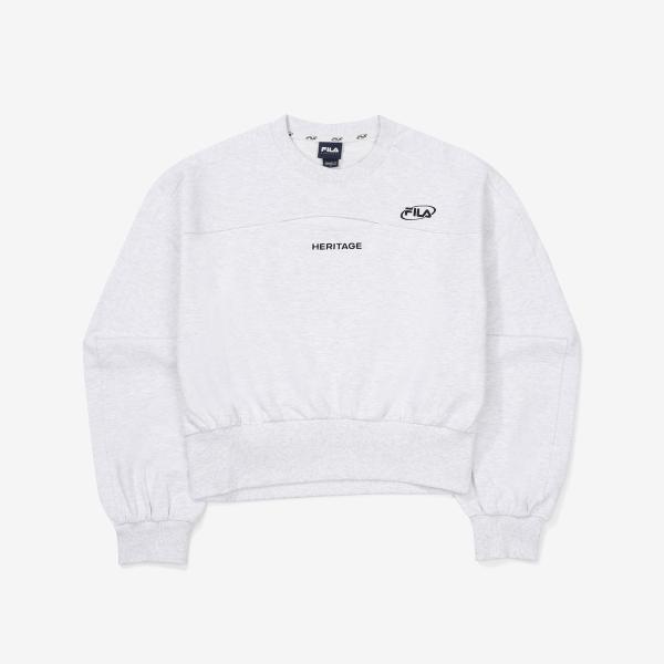 Fila Embroidered Cotton Blend Stretch Cutout Sweatshirt Fs2pof3154f Wtm white/90