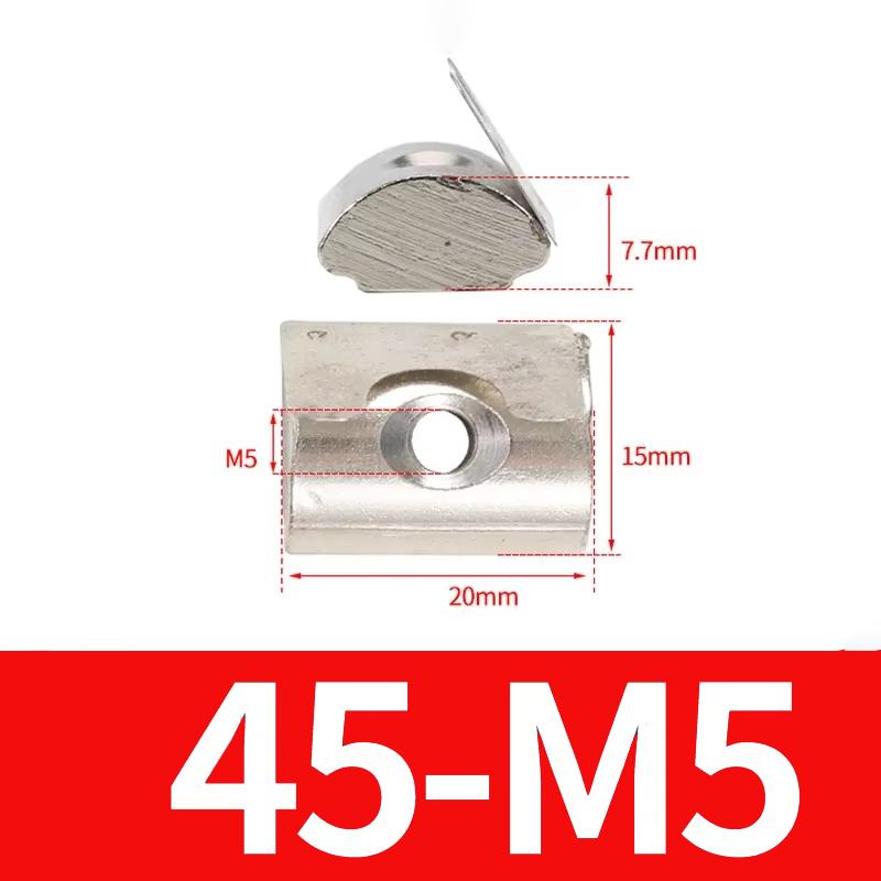 2pcs Shrapnel Nut Block Drop in Sheet Spring Nuts M4 M5 M6 M8 For European Standard 3030 4040 4545 Series Aluminum Profile
