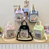New Shoulder Bag Ins Wind Small Satchel Fresh and Cute Middle School Student Bar Pain Bag Handbag Transparent Bag Female