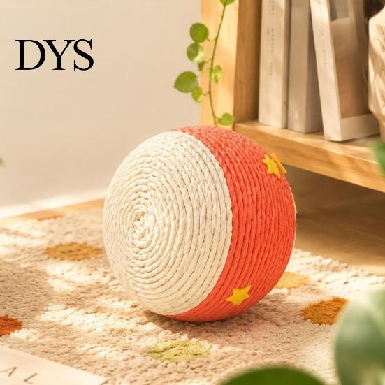 Claw Grinding Toy Cat Scratching Ball, Drum Shaped Paper Rope Interactive Durable Rolling Ball for Indoor Cats To Scratch, Pat, Bite Pet Toys