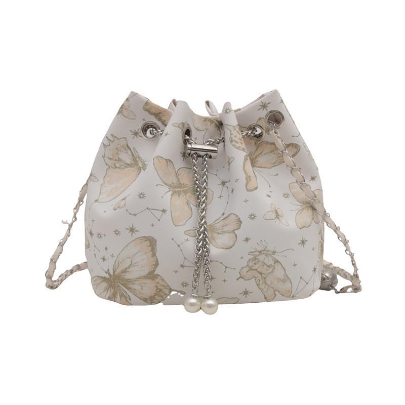 Fashionable Street Style Bucket Bag Simple Pu Shoulder Bag With Phone Pocket