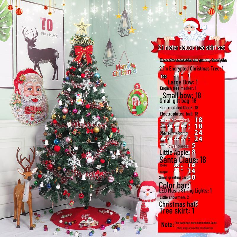 Christmas Tree Set with Window Decorations (60cm, 1.2m, 1.5m, 1.8m, 2.1m)