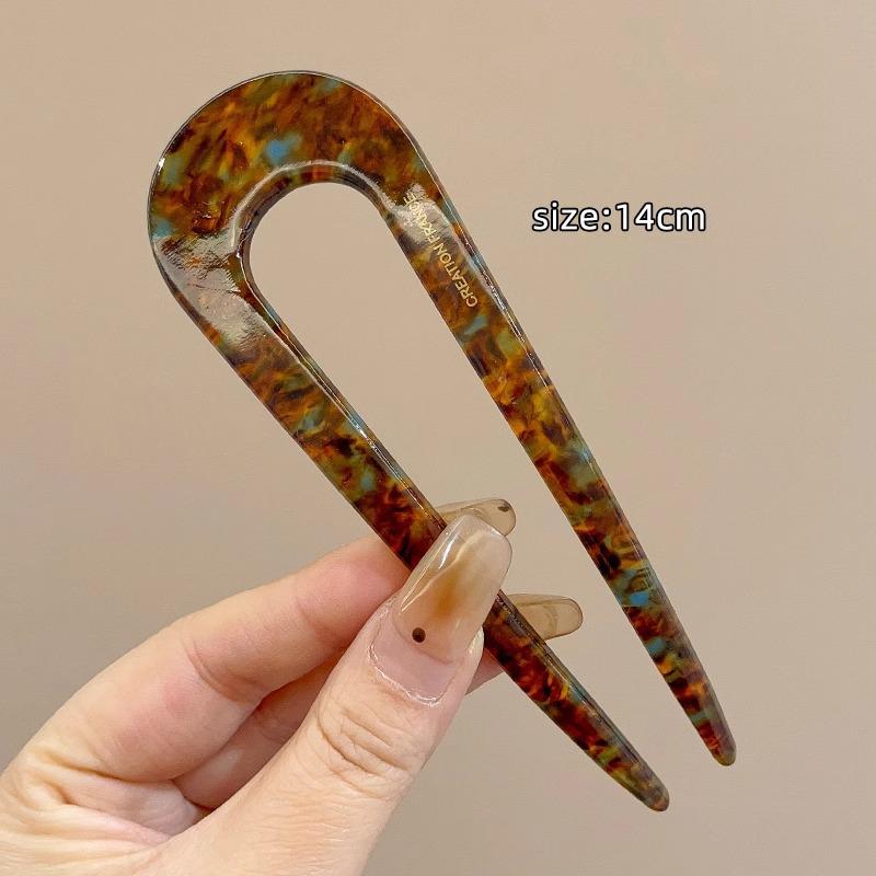Elegant U-Shaped Chinese Hairpin: Women's Bun Tool, Decorative Insert Comb, Premium Hair Accessory