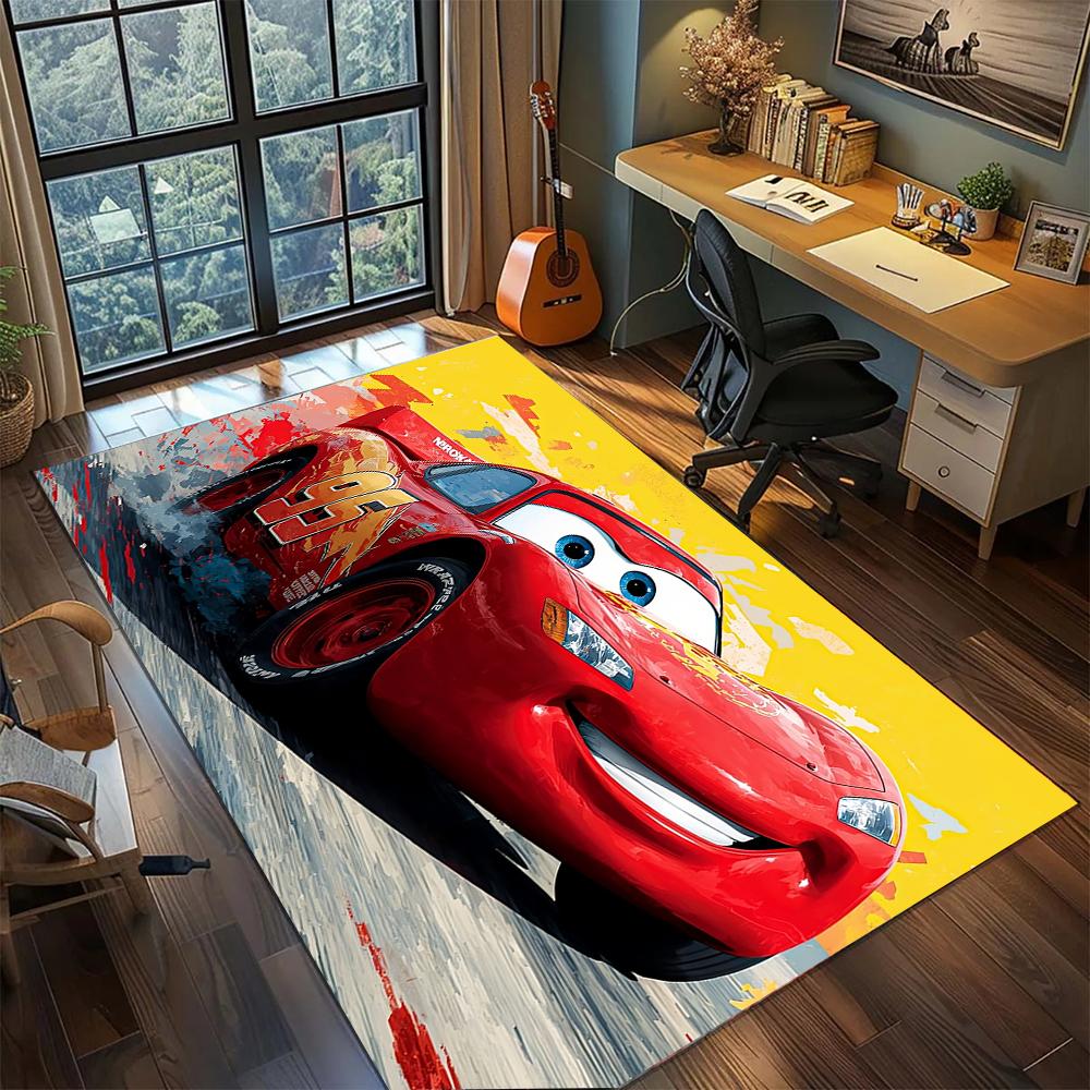 Movie Piston Cup Lightning McQueen Track Rug Carpet Large Area Rug Non Slip Washable Floor Mat Gamer Room Bedroom Home Decor