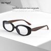 Retro Cat Eye Glasses with Wood Grain, Anti-Blue Light, Prescription Ready, for Women, Fits Square and Round Faces
