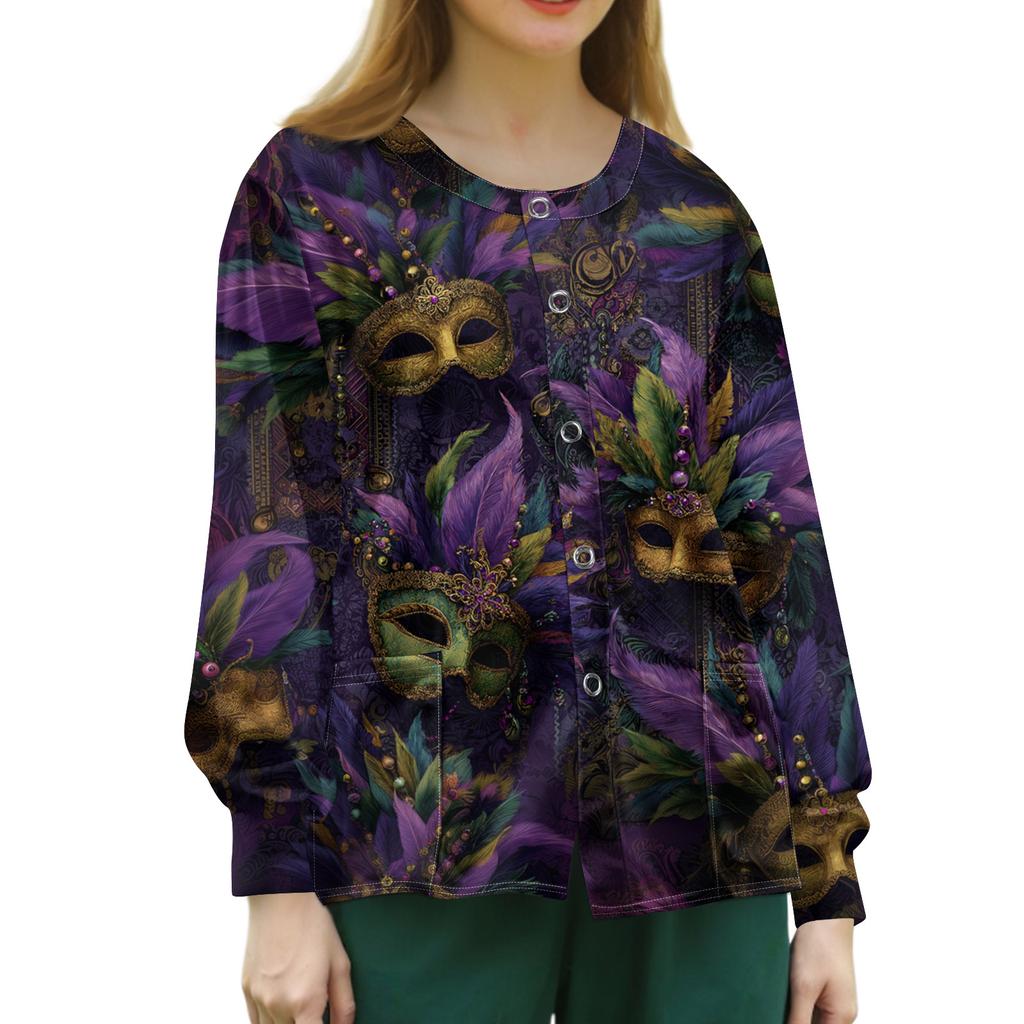 Women's Casual Long Sleeve Single Breasted Printed Dry- Top