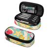 Pencil Pouch Large Capacity 300D Polyester Secure Zipper Closure with Main Compartment Mesh Pocket and Pen Slots for Boys Girls