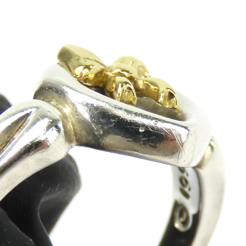 Used TIFFANY&Co. Ring Heart Ribbon EU#50.5 Silver925/K18 Yellow Gold 3.5g Silver Yellow Gold