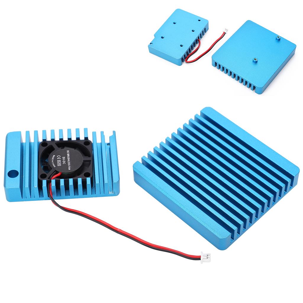 Aluminum Alloy Heat Sink Radiator with Mini Cooling Fan Heat Fin Cooler for NanoPi R2S