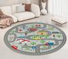 Traffic Road Round Carpet Children's Room Decoration Rugs Nursery Baby Crawl Game Non-slip Floor Mat Kids Bedroom Customizable