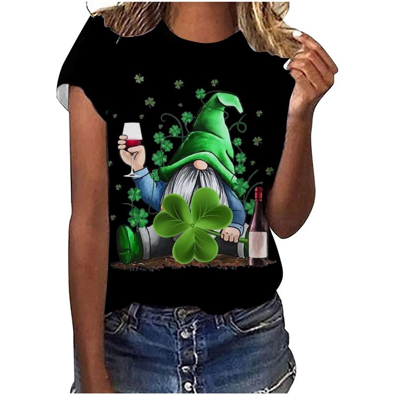 Latest Ireland St. Patrick's Day 3D Printed New Summer Women's Short Sleeve T-Shirt Casual Comfortable Streetwear Top