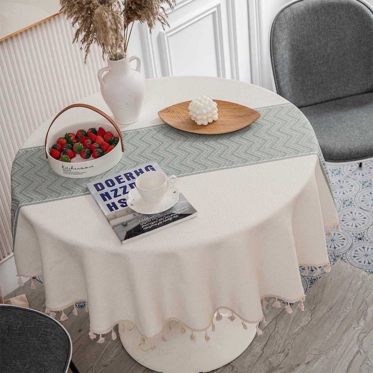 

Японская хлопково-льняная скатерть - Свежая, художественная, варианты круглой и прямоугольной формы Round 150