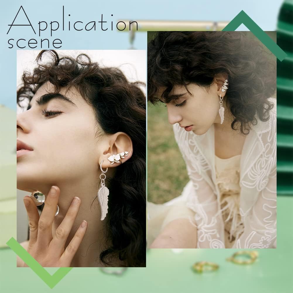 UNICRAFTALE 20Pcs 2 Colors 304 Stainless Steel Clip-on Earring Findings with Horizontal Loops and 20Pcs Comfort Silicone Pads Hoop Earring for