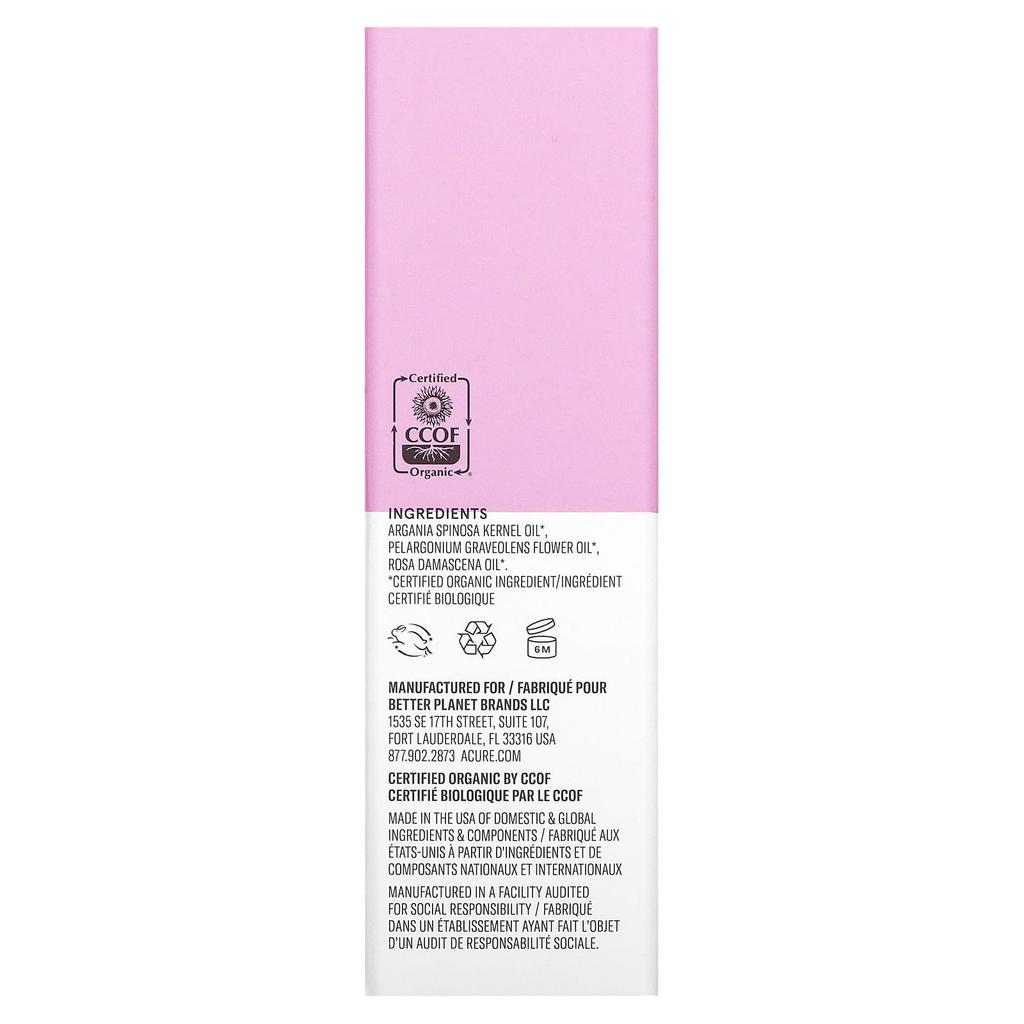 ACURE, Radically Rejuvenating, Rose Argan Oil, 1 fl oz (30 ml)