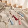 Faux Pearl Tassel Bag Charm With Retro Silver Butterfly Pendant Suitable For Handbags Backpacks Keys Hanfu Decoration